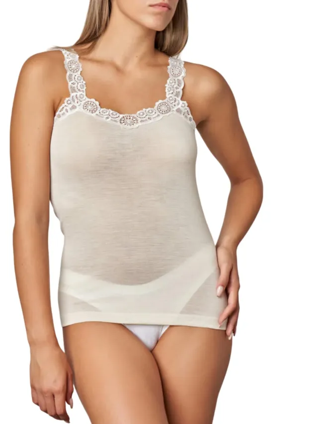 Gicipi Classica canotta lana e seta con pizzo