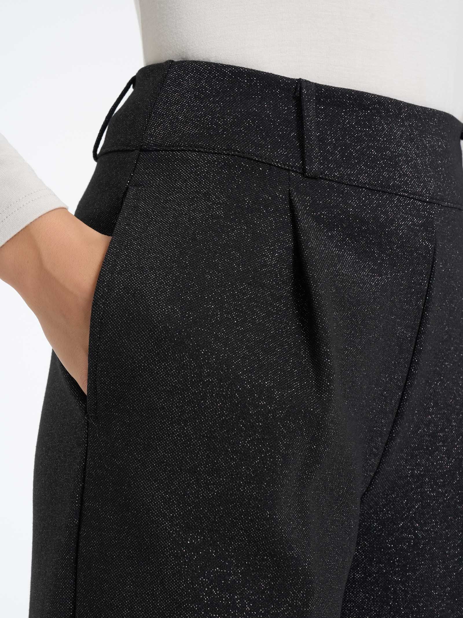 Ragno Eco Jacquard Pantalone Carota Donna Nero Tapered