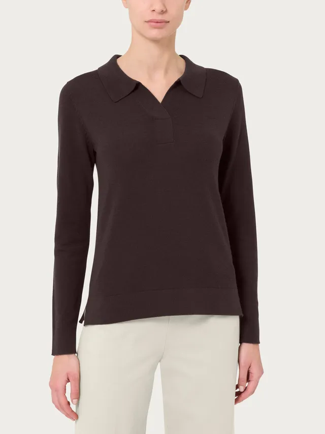 Ragno Merino Soft Polo maglia marrone Chocolate Torte