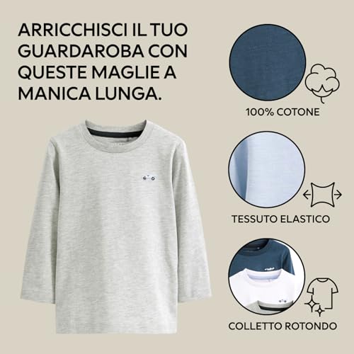 Next maglietta bimbo manica lunga 9-12 mesi confezione 5 pezzi