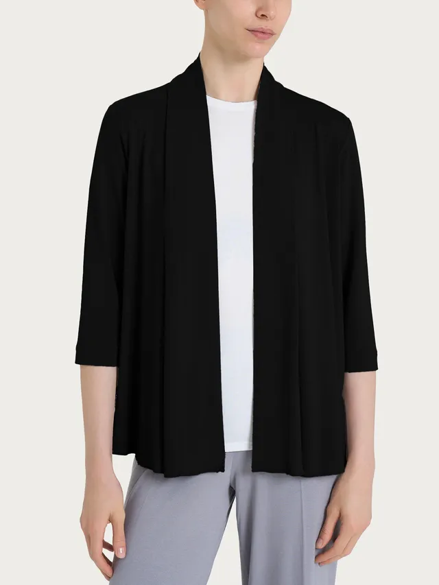 Ragno Viscosa Summer Cardigan Corto Nero leggero