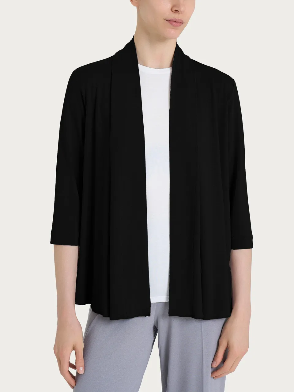 Ragno Viscosa Summer Cardigan Corto Nero leggero