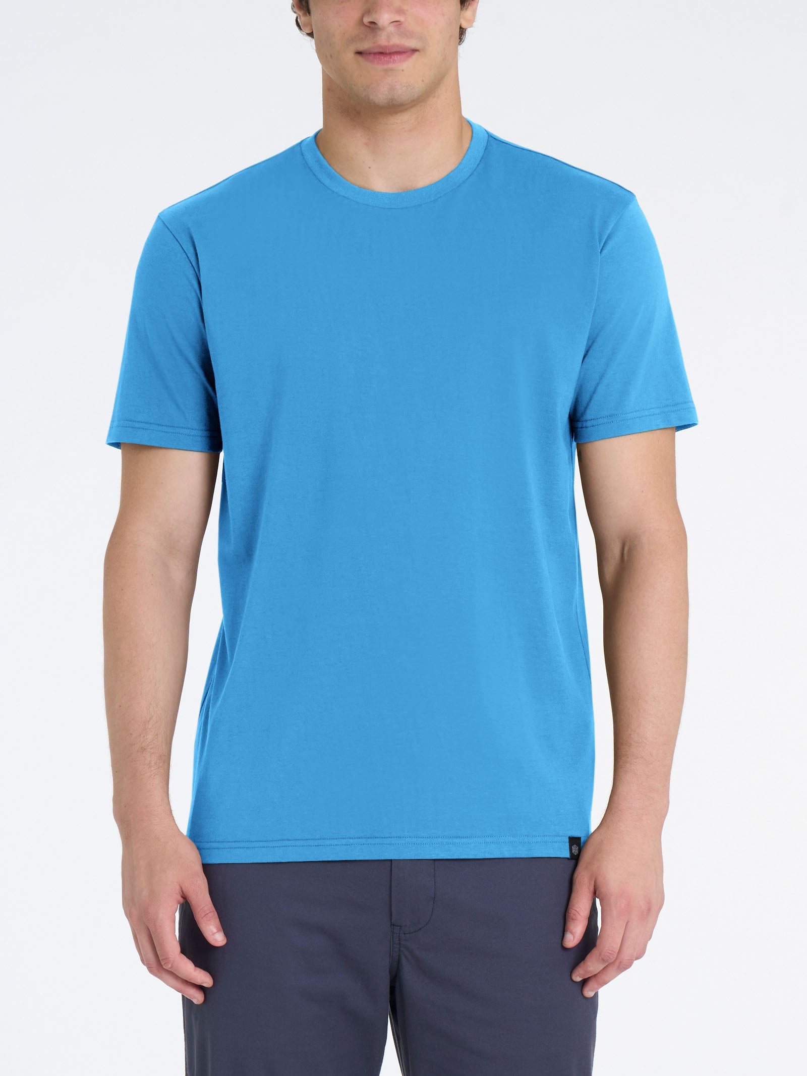 Ragno Jersey Cotone T-shirt Girocollo Azure Blue Puro Cotone