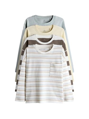 Geo Next THE SET Magliette Maniche Lunghe Ragazzo 4 Pezzi Cotone Fiammato
