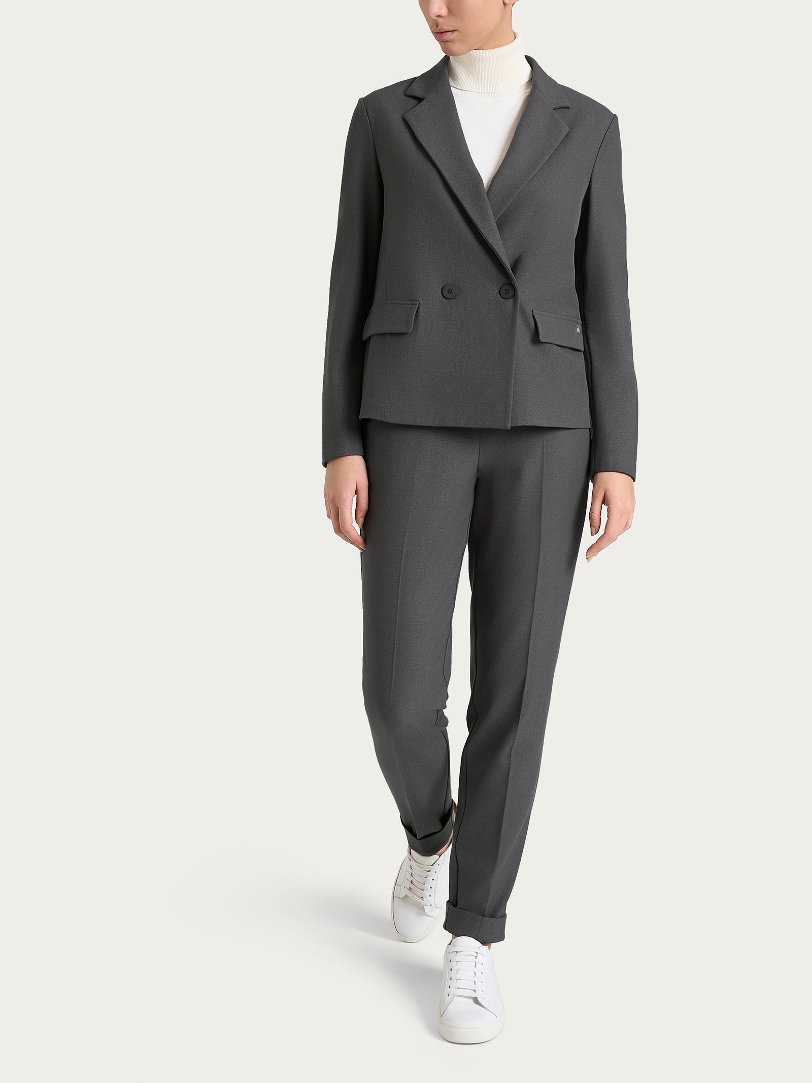 Ragno Blazer doppio petto in Flanel Twill ardesia mel