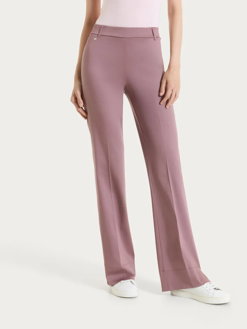 Ragno Satin Power Pantalone Flare Twilight Mauve Cotone
