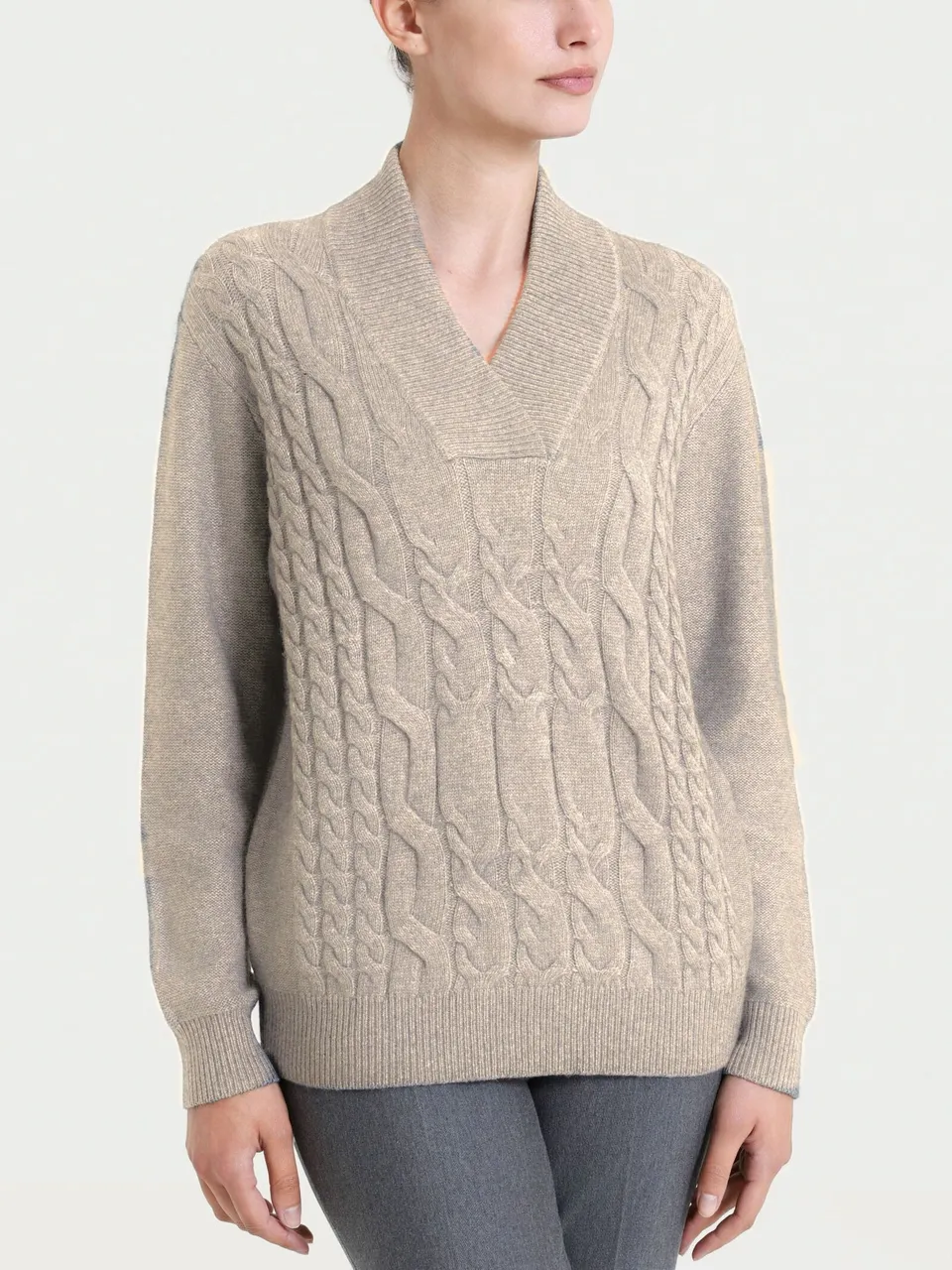 Ragno Natural Soft maglia donna Zenzero Mel. scollo V