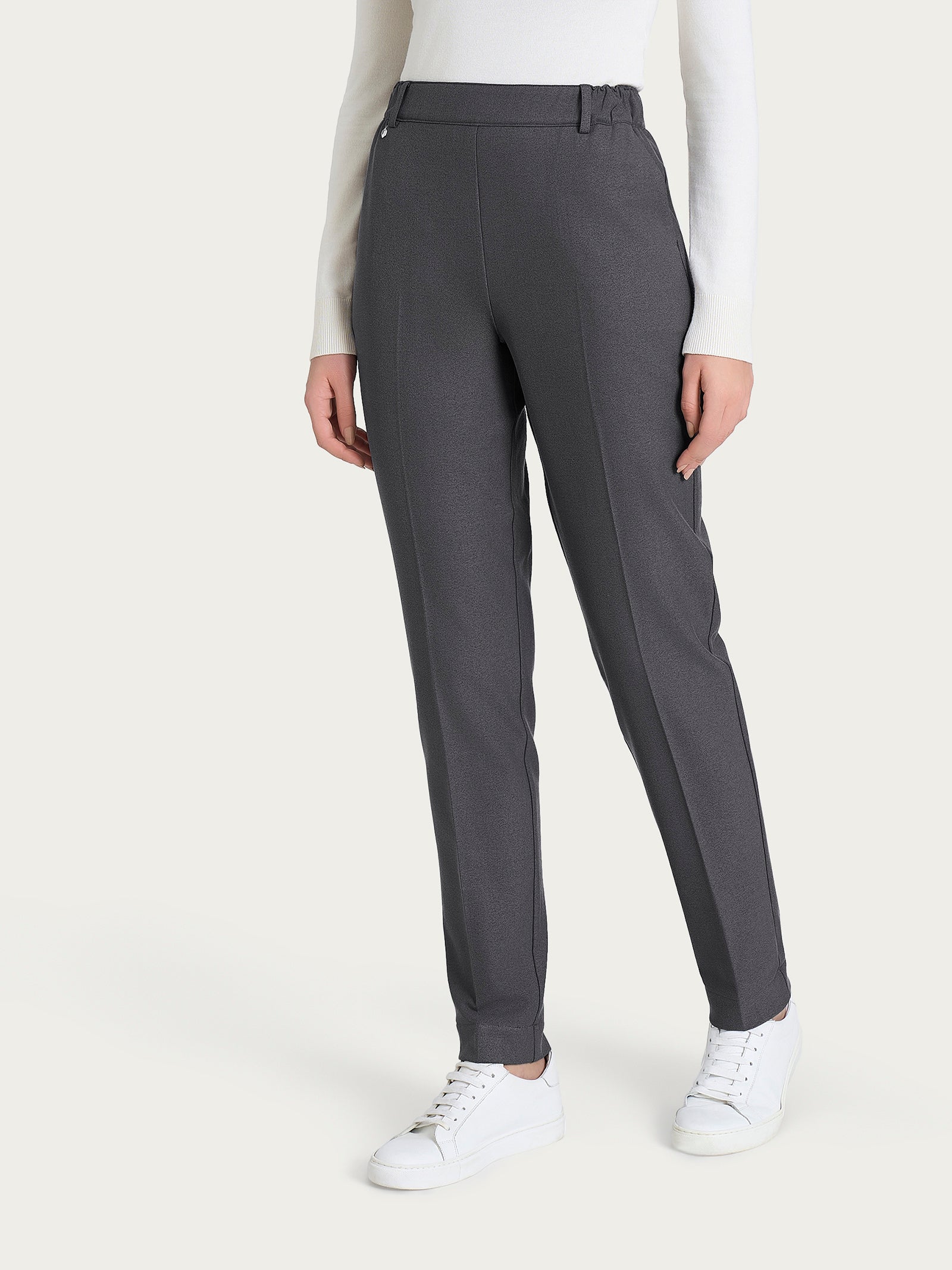 Ragno Compact chino slim pantalone grigio flanella con tasche