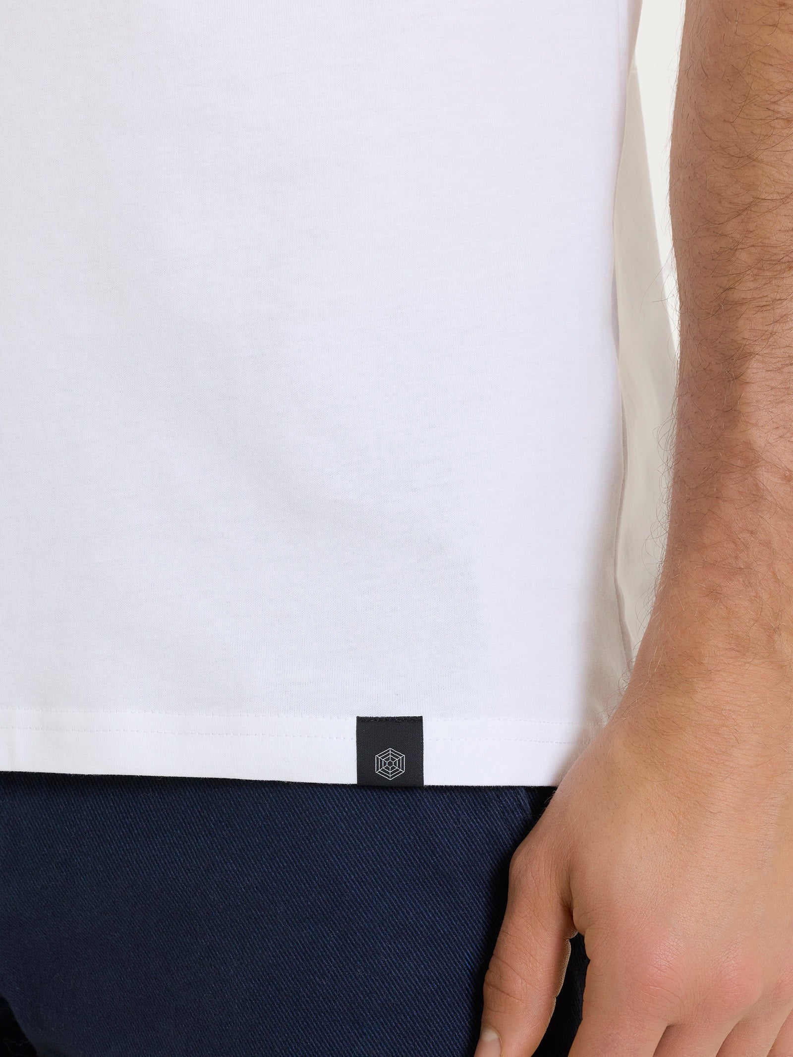 Ragno T-shirt Girocollo Uomo Bianco in Jersey Puro Cotone