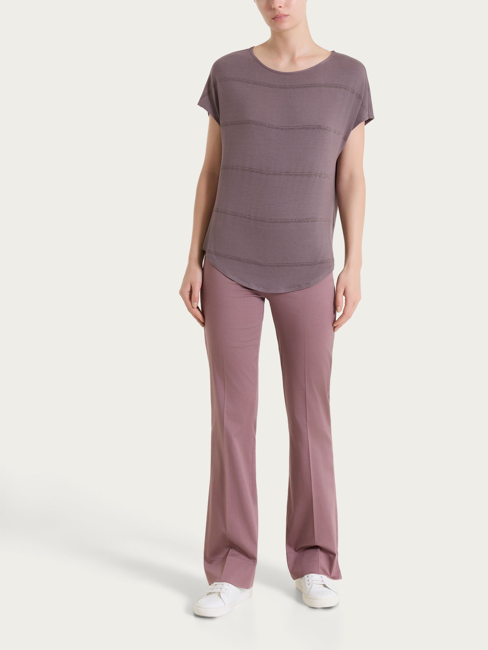Ragno Satin Power Pantalone Flare Twilight Mauve Cotone