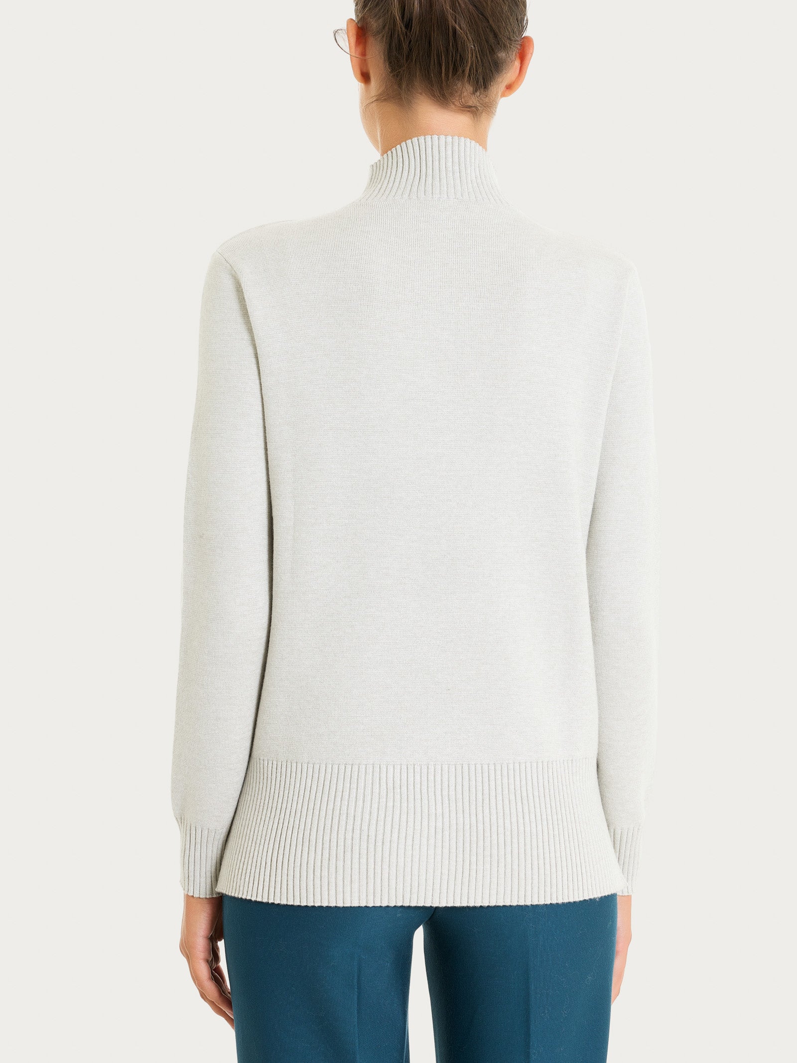 Ragno Super Soft Cardigan Zip Asimmetrico Champignon Mel.