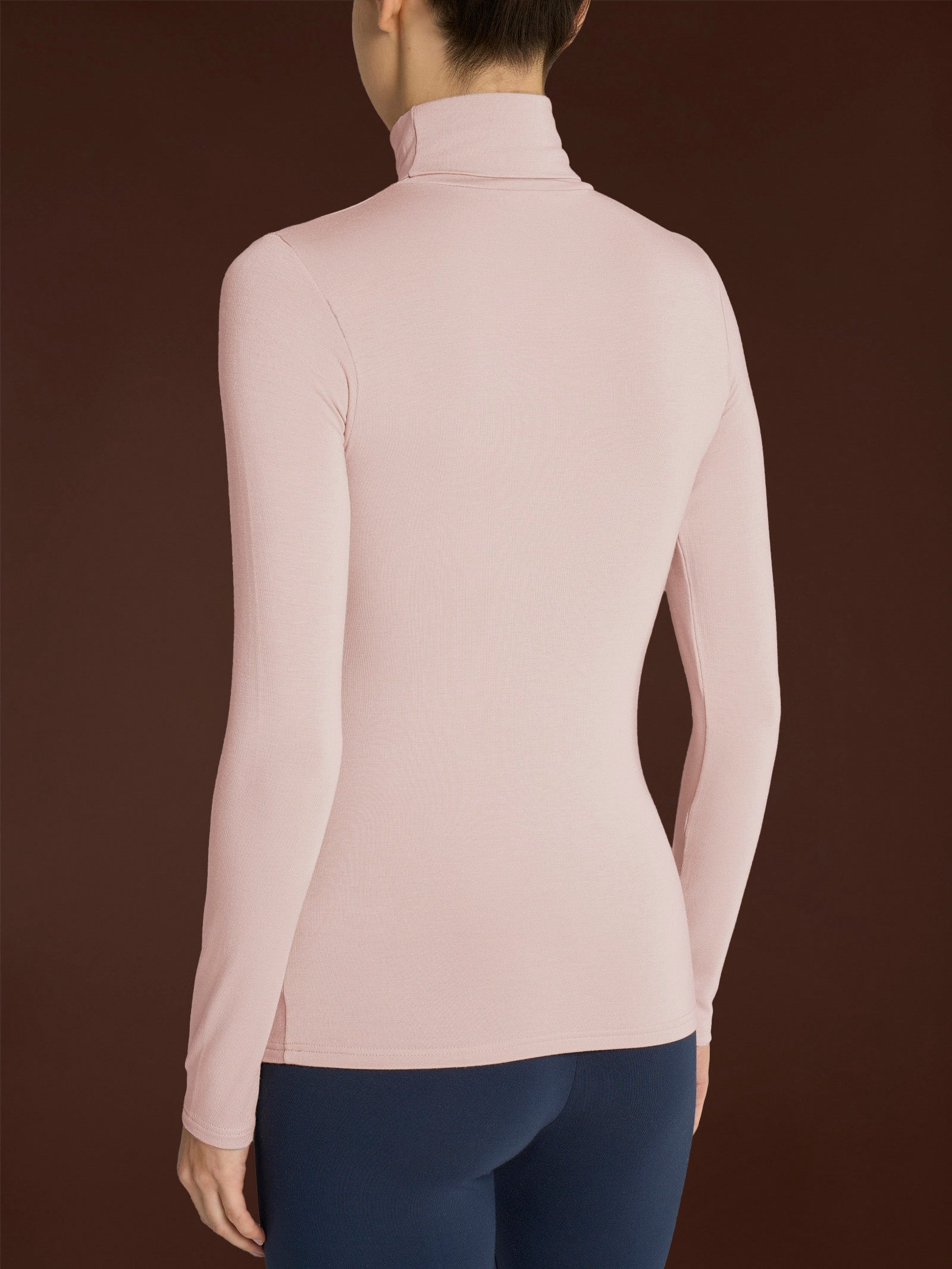 Ragno Eco Viscosa Dolcevita Maglia rosa Cameo Rose calda