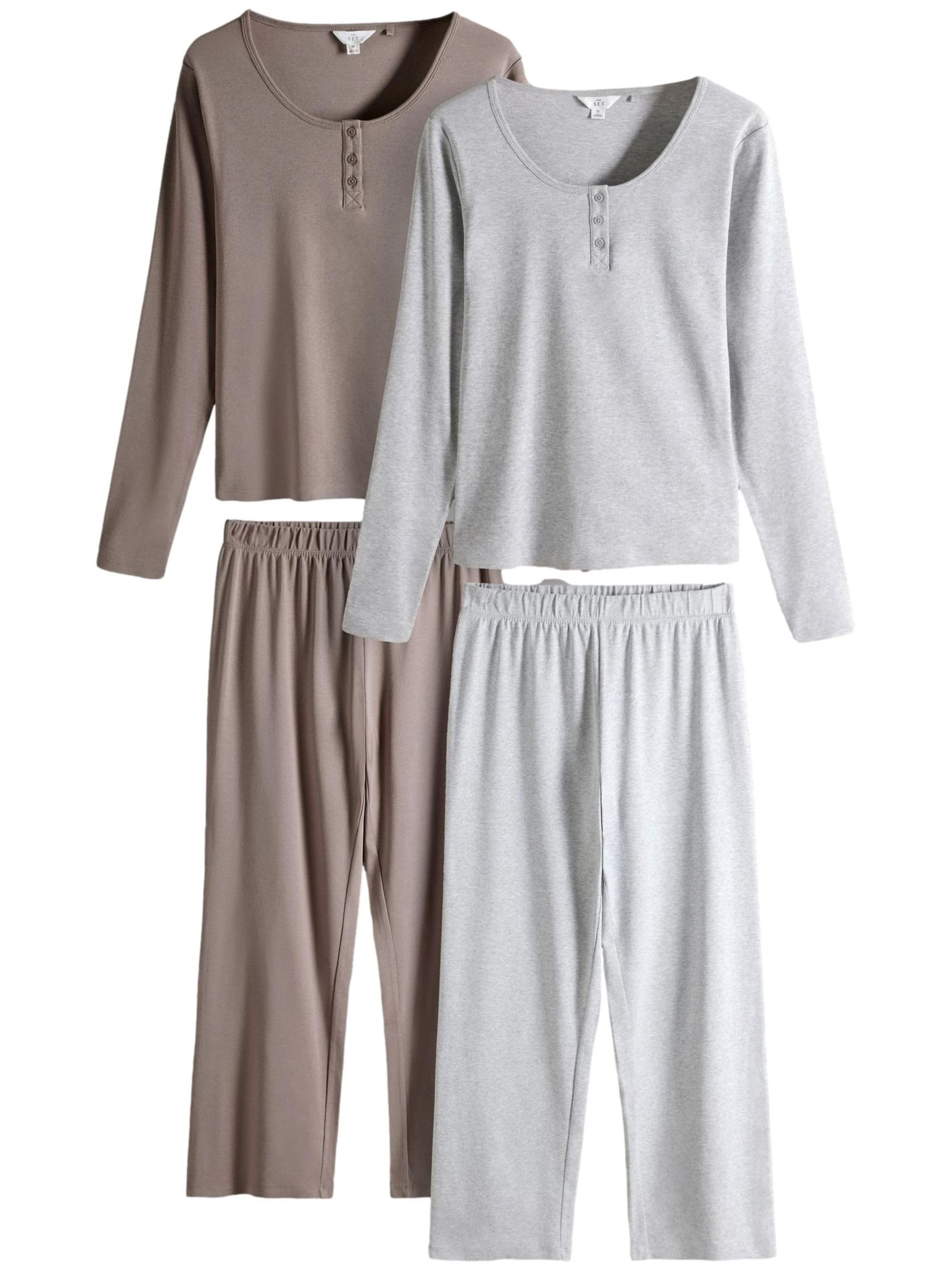 Geo Next The Set Pigiama Donna 2 Pezzi Cotone a Coste