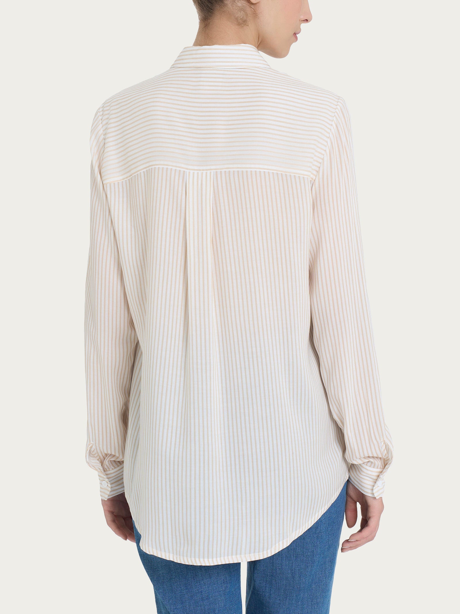 Ragno EcoSeta Camicia Righe Manica Lunga Irish Cream