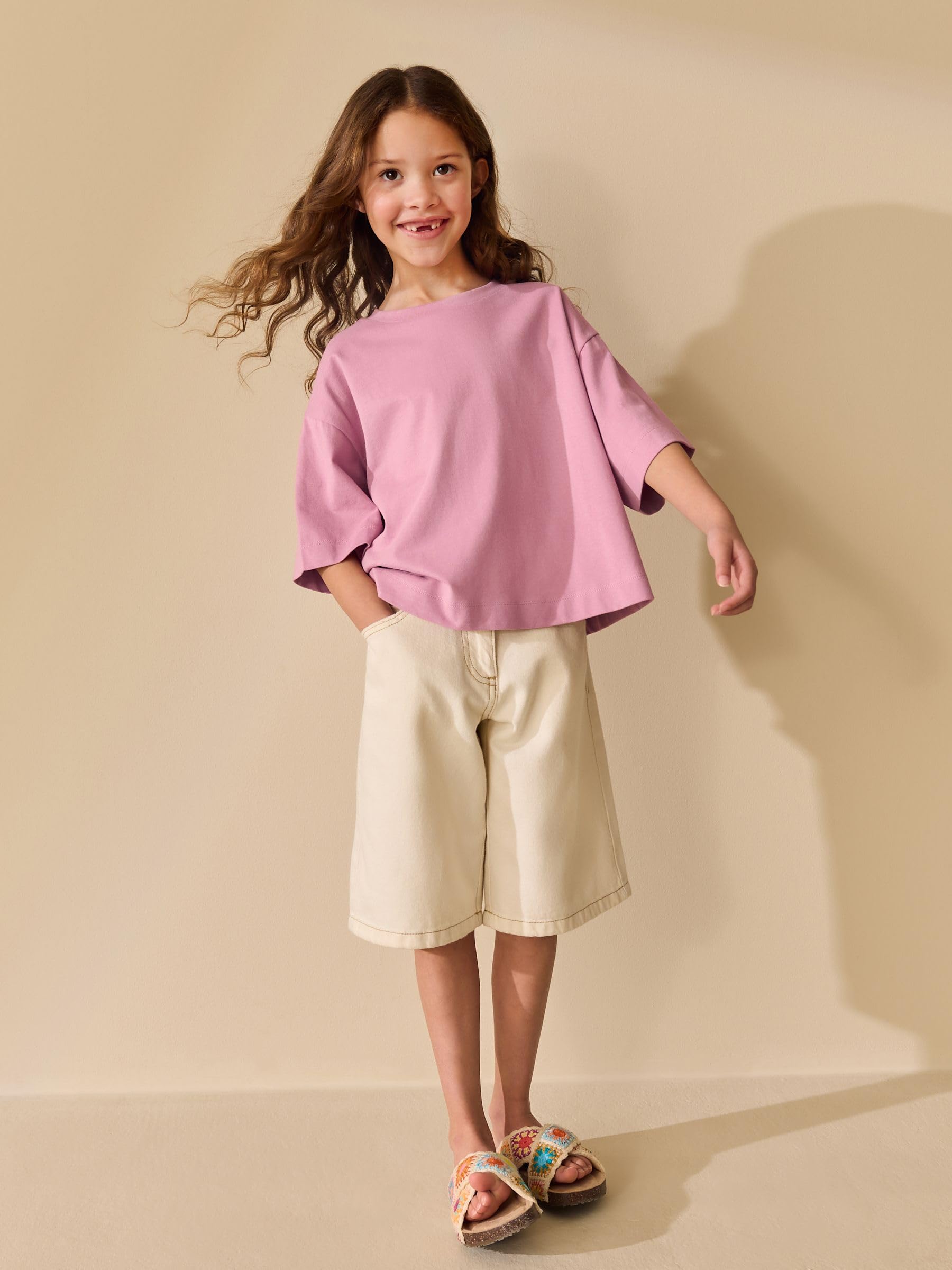 Next Oversize t-shirt bambina 5 pezzi 134 squadrate