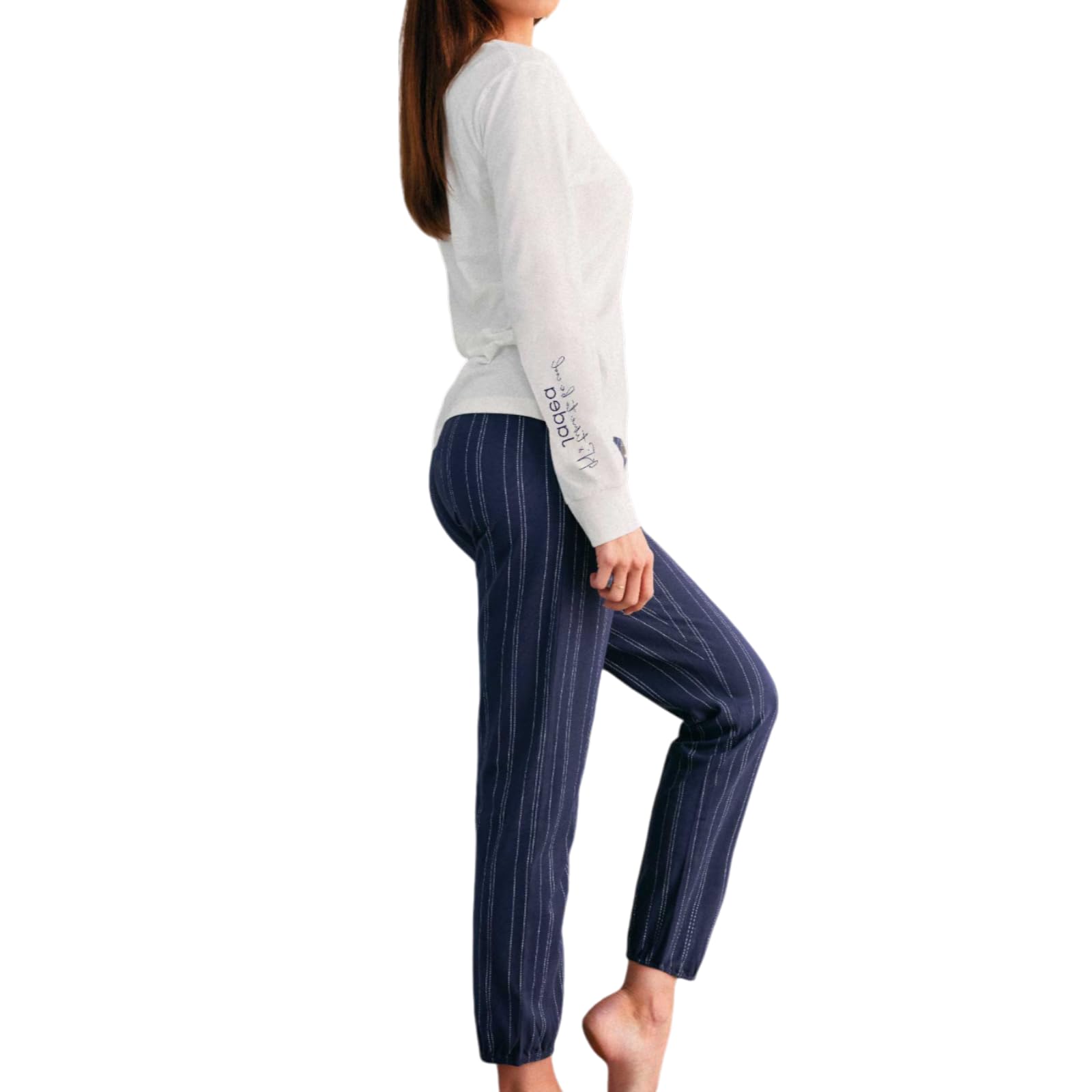 Lady C pigiama donna jersey cotone grigio S serafino