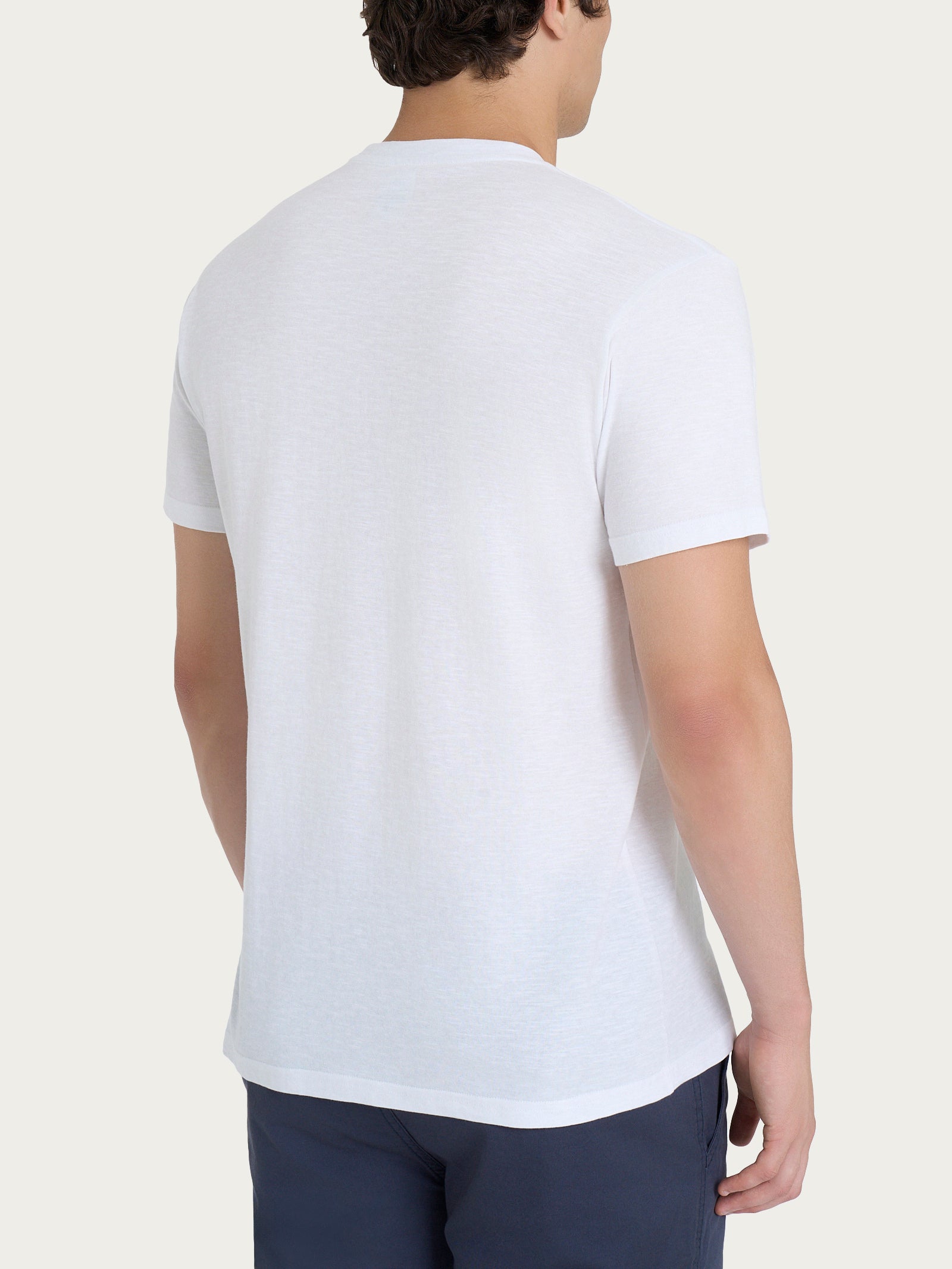Ragno T-Shirt Girocollo Uomo Bianco Cotone Slub Jersey