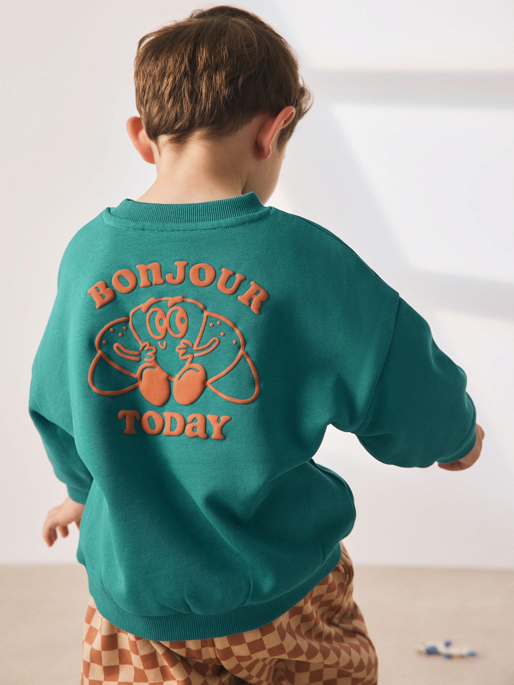 Next Tuta Felpa Jogger Bambino Green Croissant Cotone