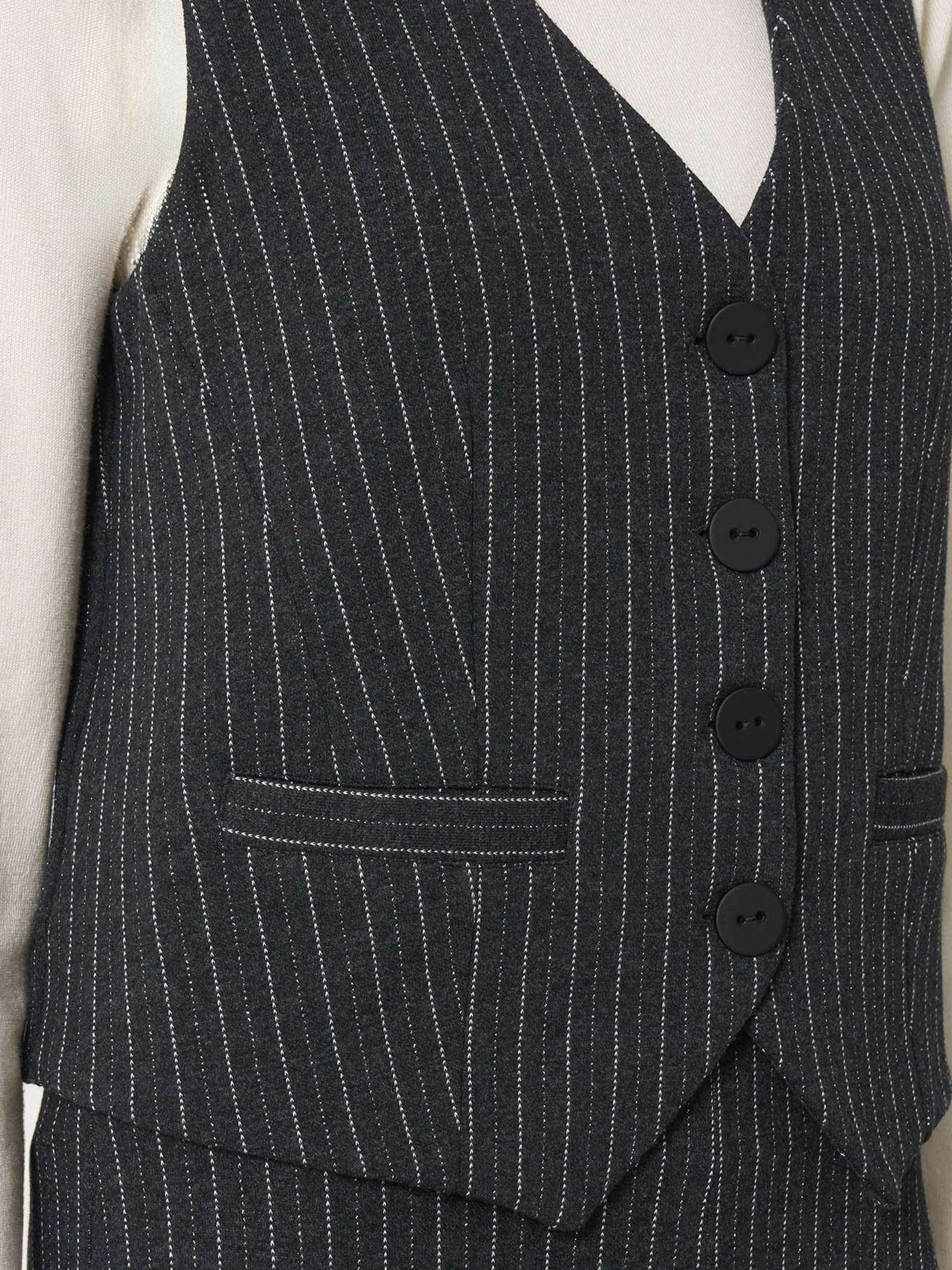 Ragno Eco Jacquard Gilet 4 Bottoni gessato Fant.Oscuro Mel
