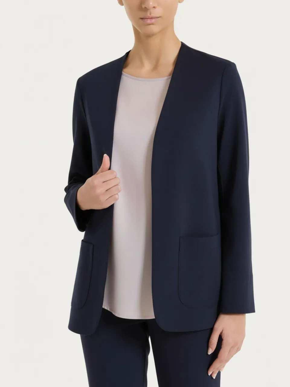Ragno Compact Light blazer donna bleu senza revers