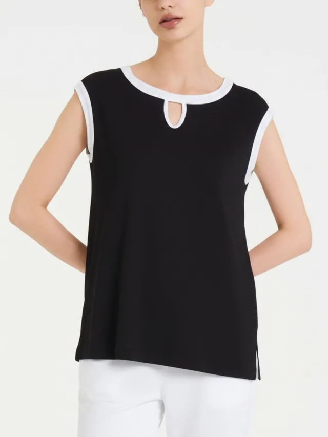 Ragno Viscosa Summer Top Scollo Goccia Fant. Nero Viscosa