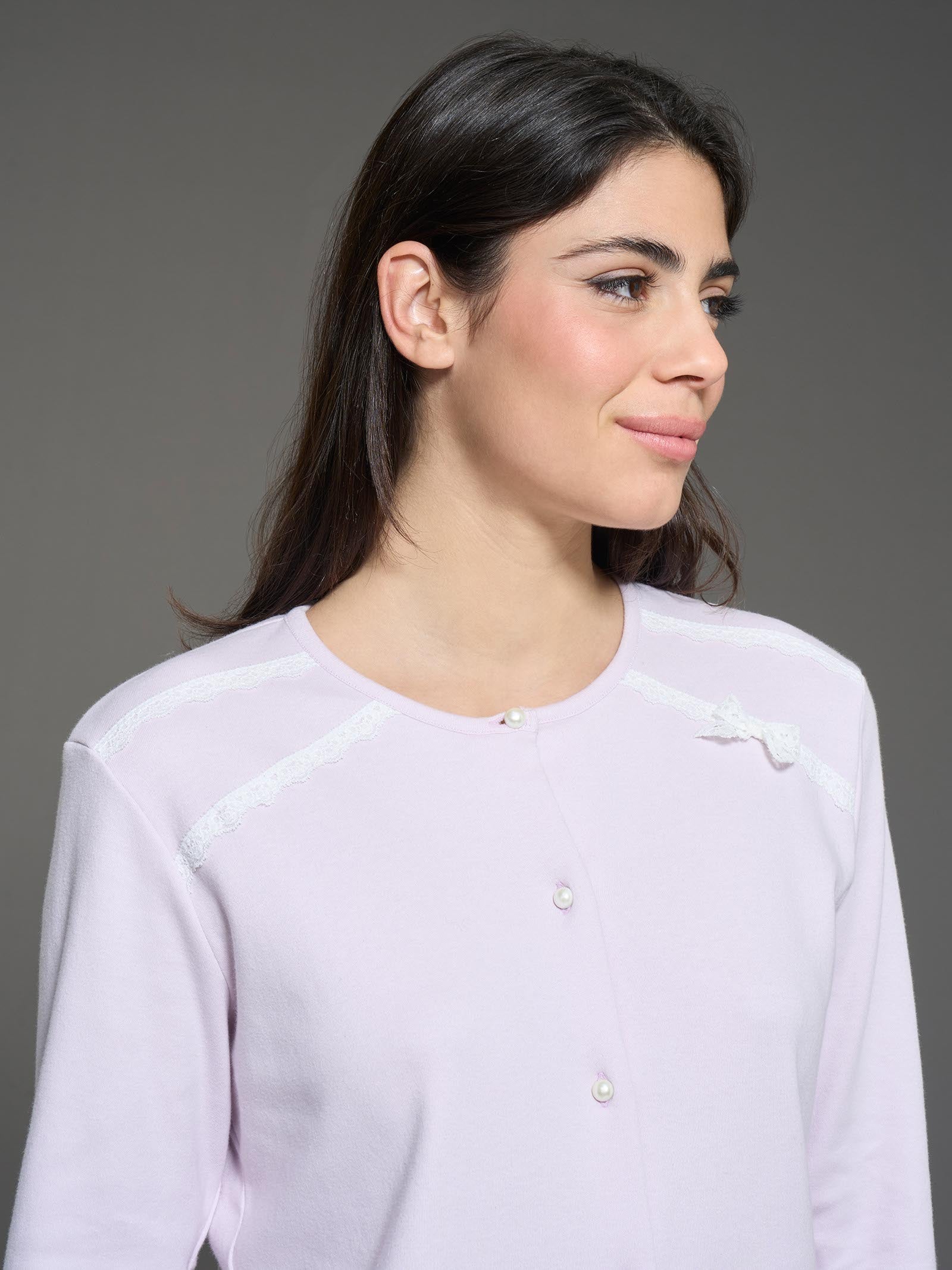 Ragno Jersey Cotone pigiama aperto Lavender Fog cotone