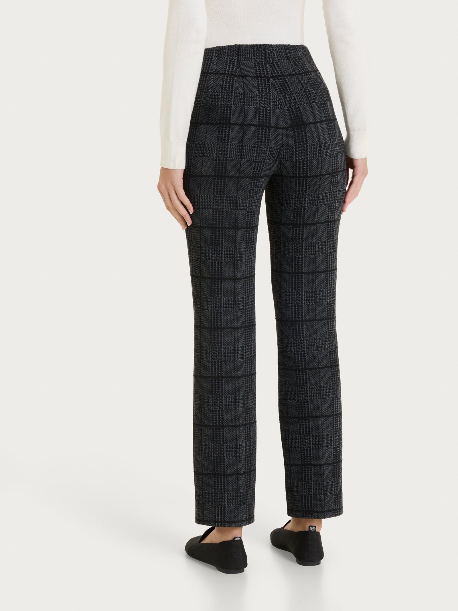 Ragno Pantalone dritto check donna Fant.Nero jacquard