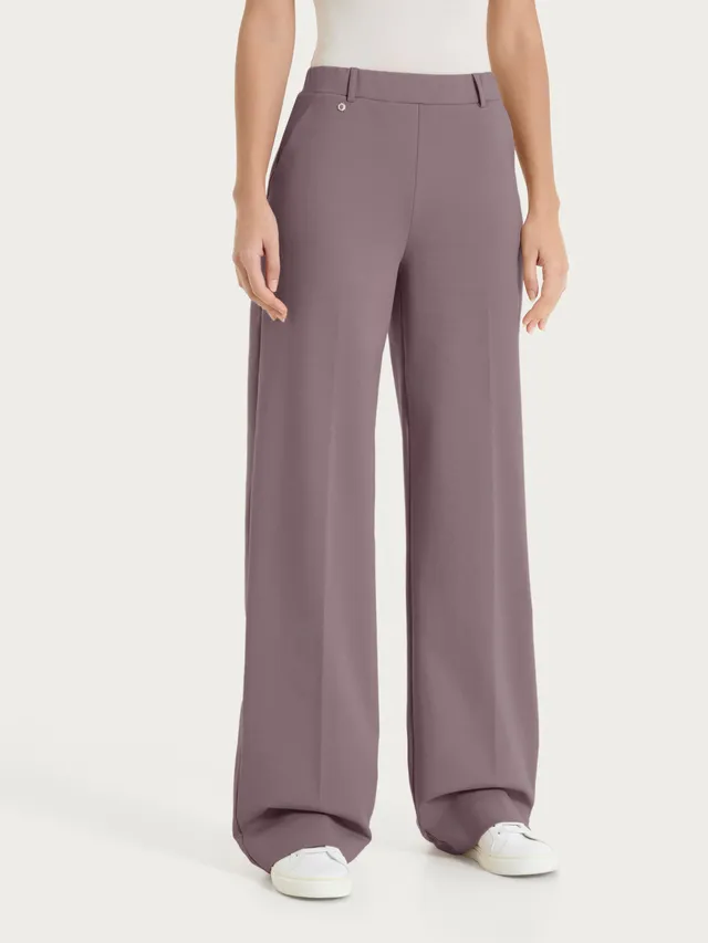 Ragno Compact Light pantalone palazzo Plum Truffle