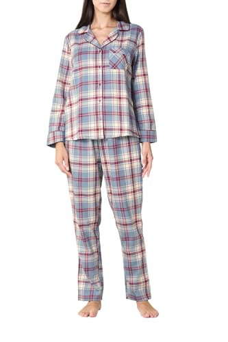 Goldenpoint pigiama donna lungo abbottonato scozzese