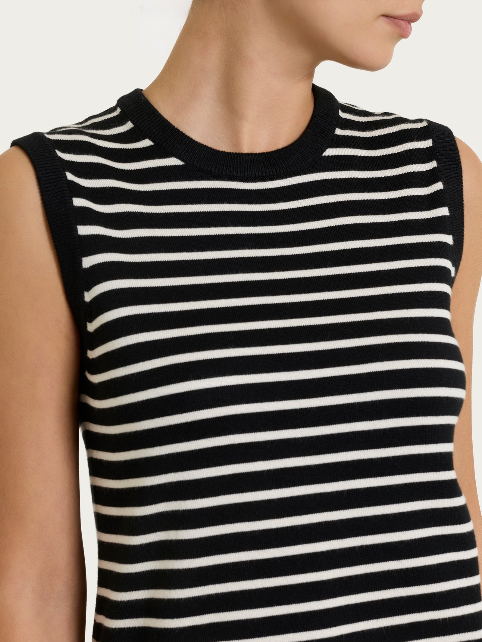 Ragno Four Seasons smanicato righe pari Fant.Black elasticizzato