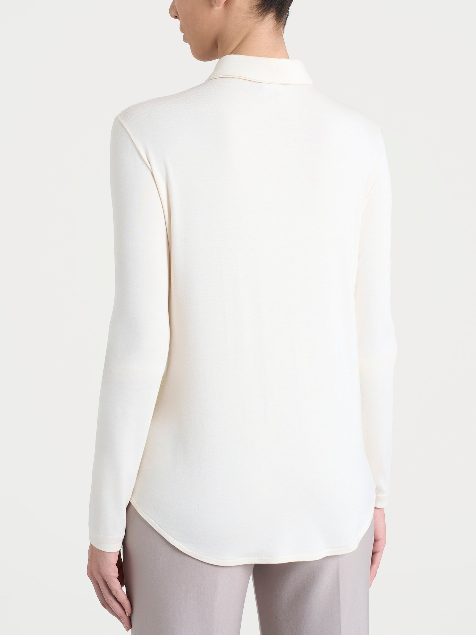 Ragno Camicia Eco Viscosa Avorio manica lunga morbida