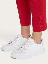 Ragno Satin Power Pantaloni Capri con Bottoni Salsa Fresco