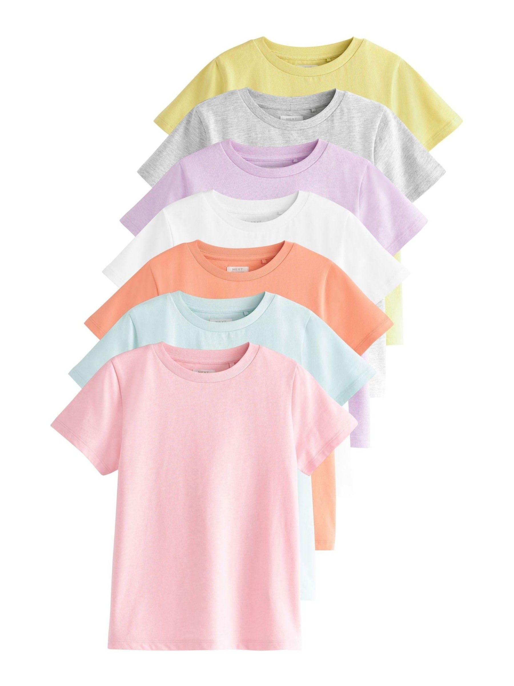 Next 7 magliette bambina cotone 4 anni pastello