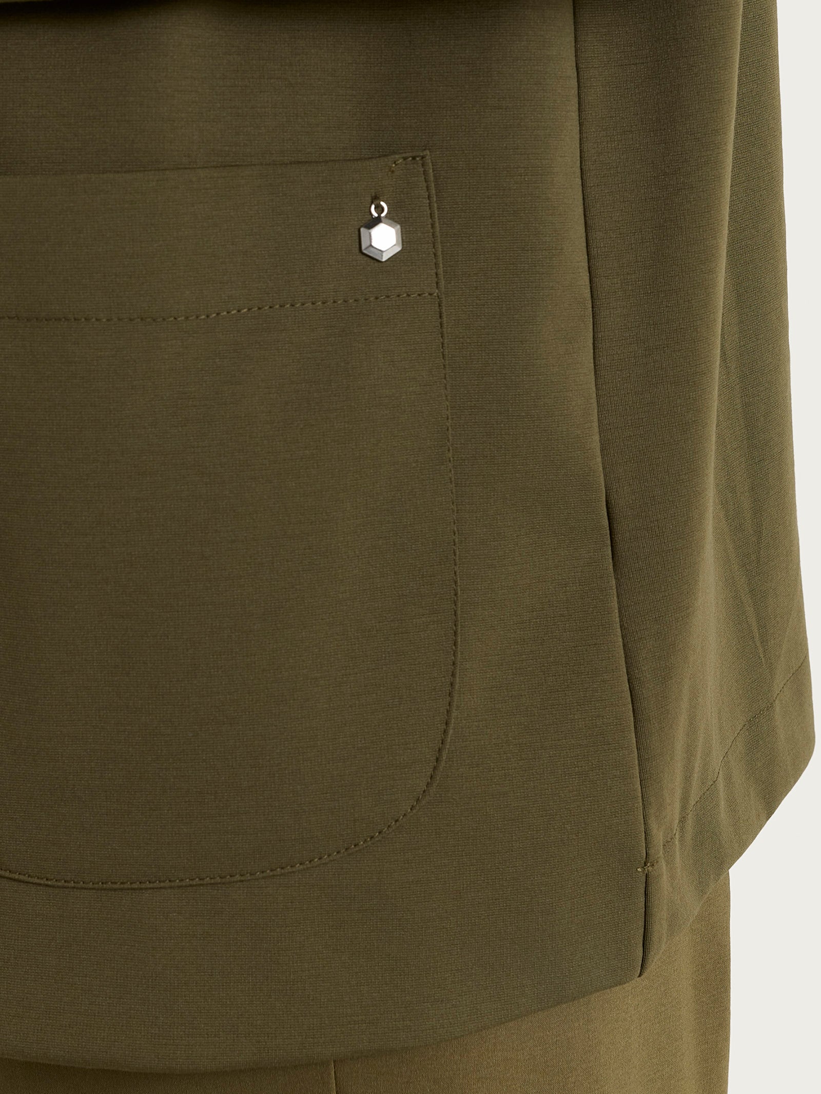 Ragno Compact Light Blazer Senza Revers Dark Olive Misto Cotone