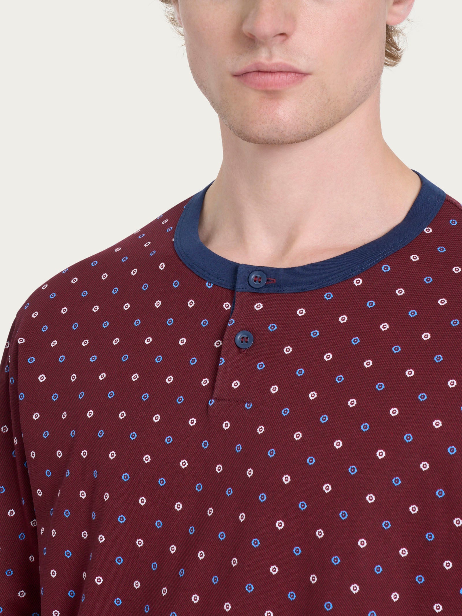 Ragno Sport Pigiama Serafino Jersey Cotone Rosso Uomo