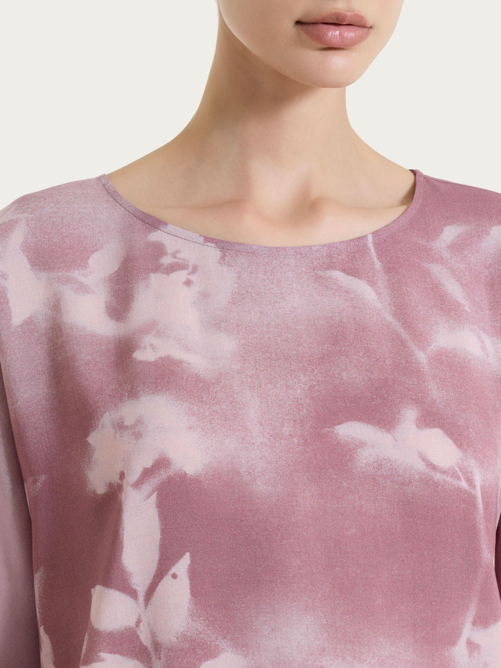 Ragno EcoSeta blusa manica 3/4 fantasia rosa