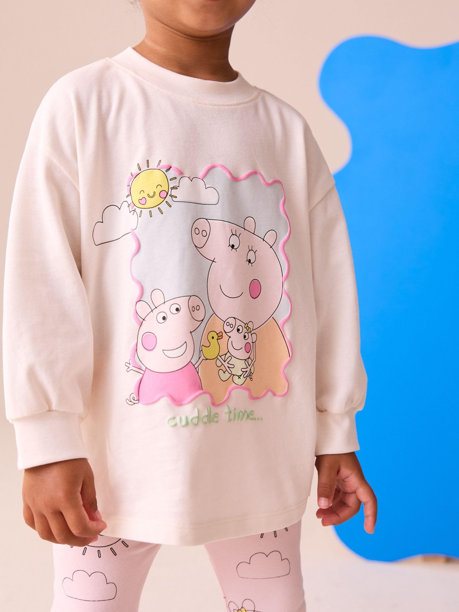 Next Peppa Pig completo bambina maglia leggings 74-80 morbido
