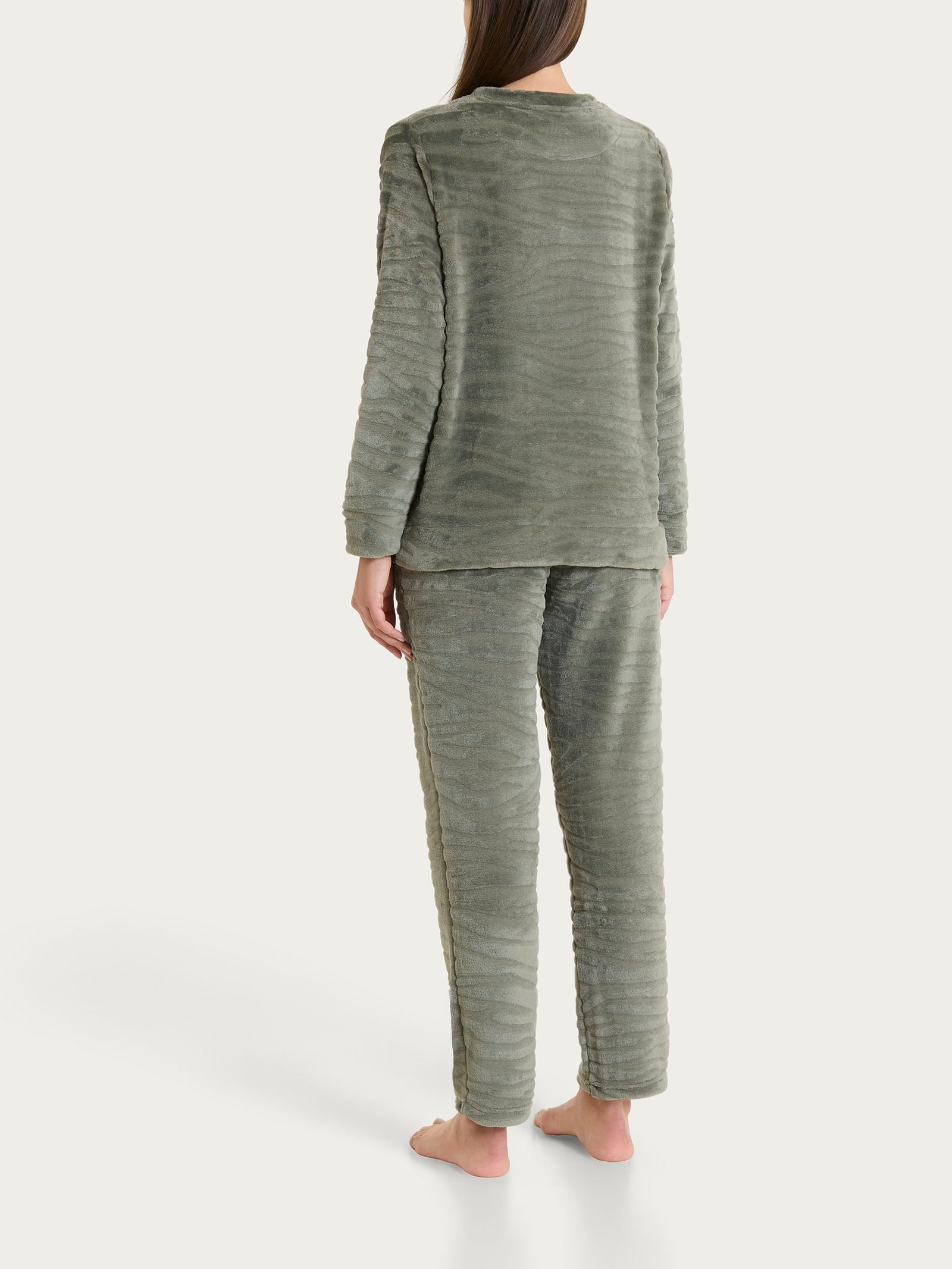Ragno Coral Fleece Tuta Girocollo Pigiama Shadow Calda