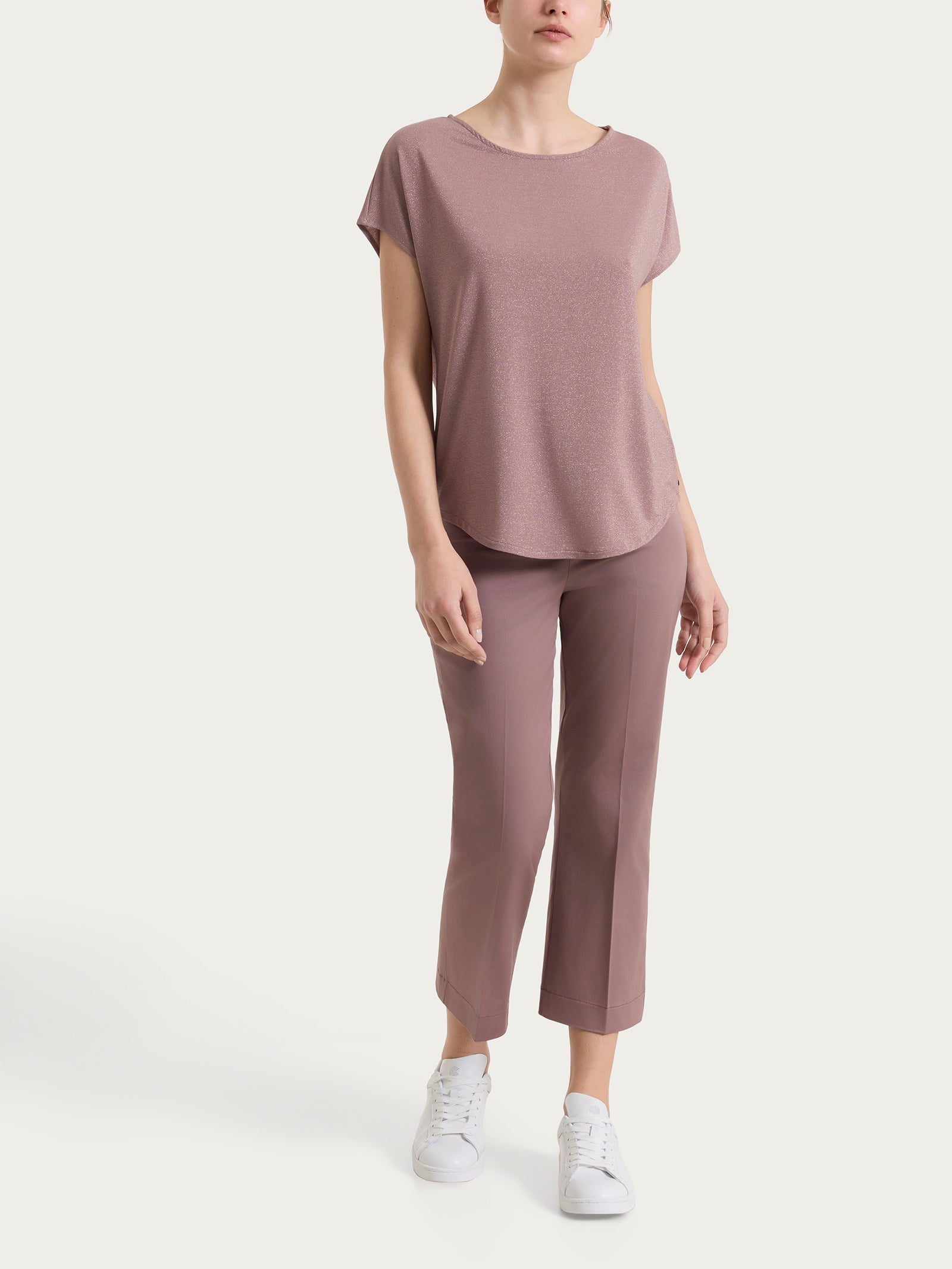 Ragno Summer Light Kimono Maglietta Donna Twilight Mauve Righe