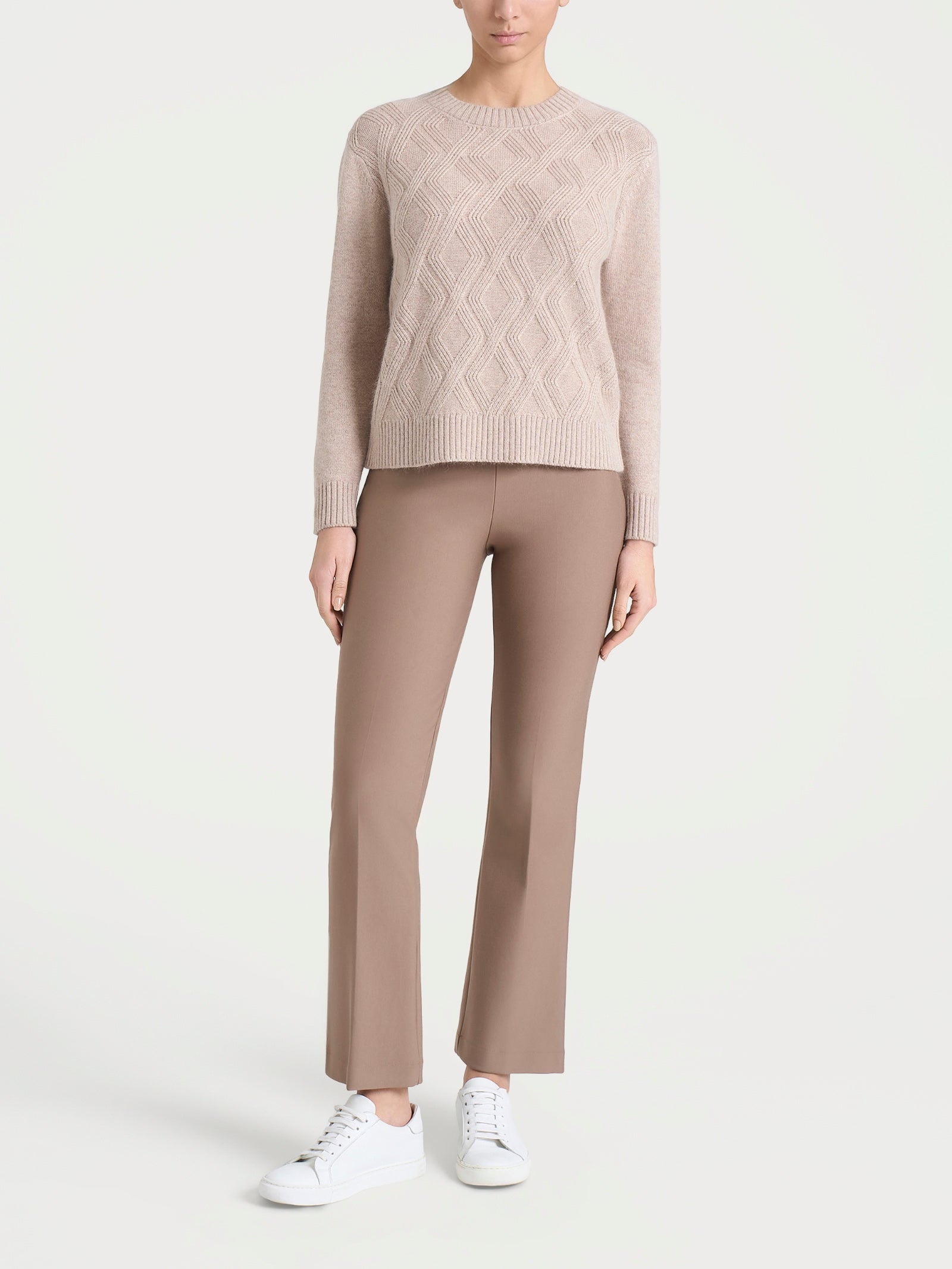 Ragno Natural Soft Maglia Girocollo Trecce Zenzero Melange