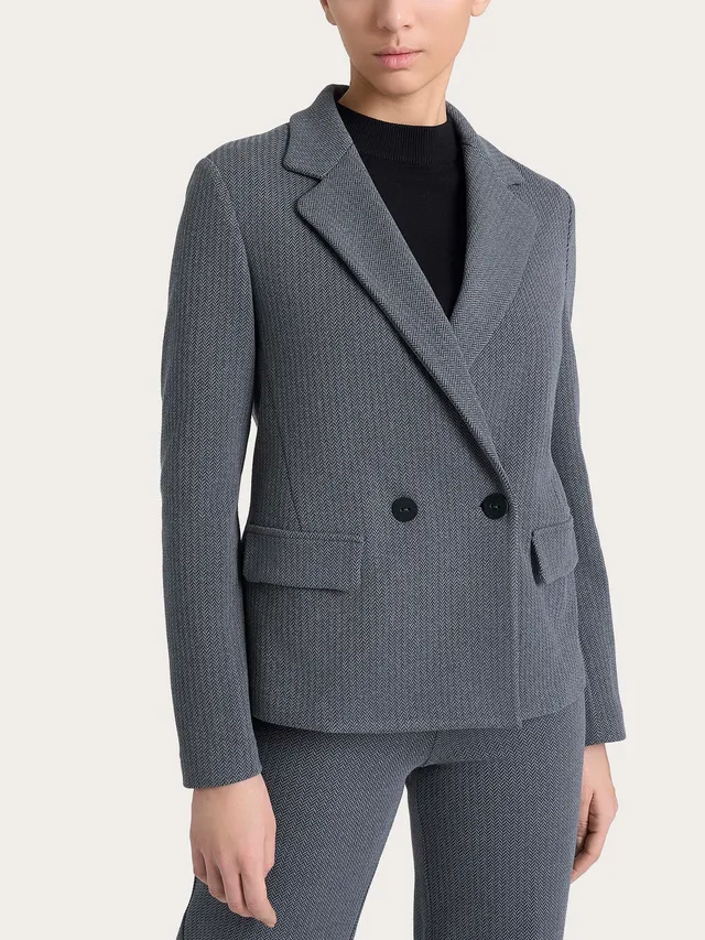 Ragno Eco Jacquard Blazer Doppio Petto giacca Ardesia spigato