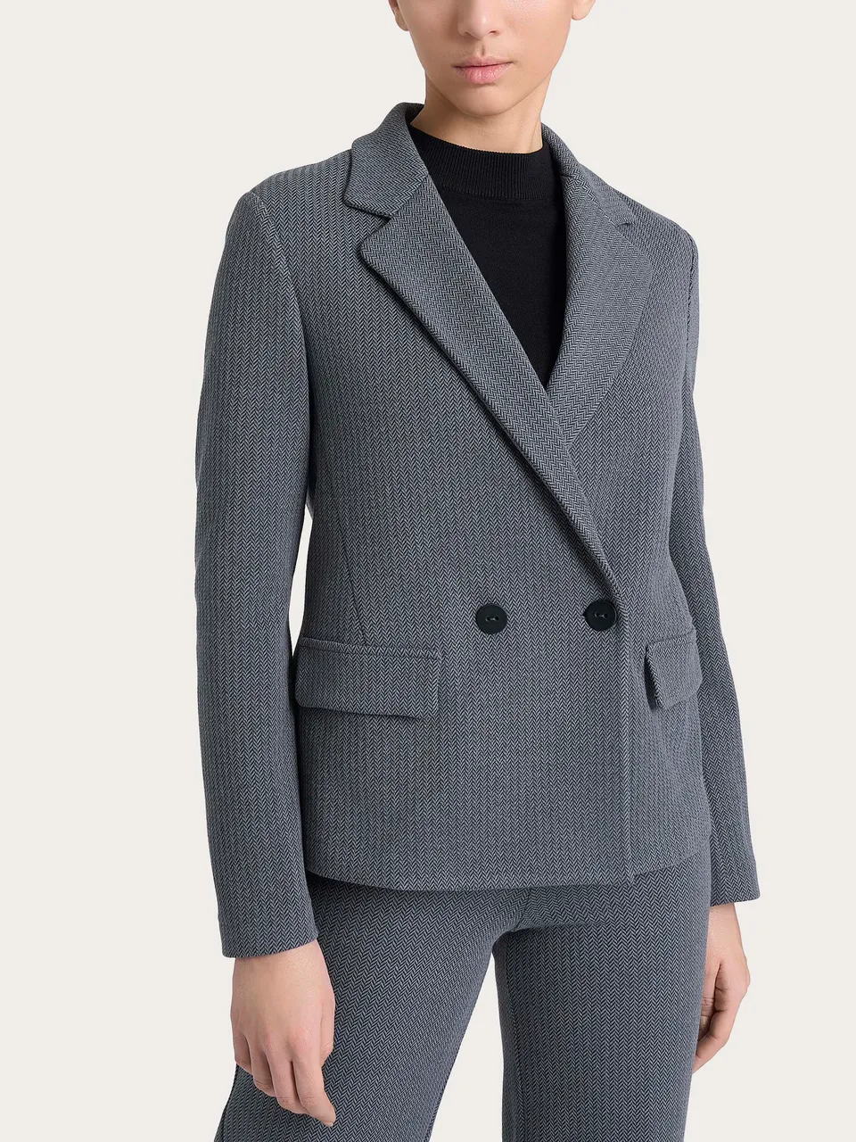 Ragno Eco Jacquard Blazer Doppio Petto giacca Ardesia spigato