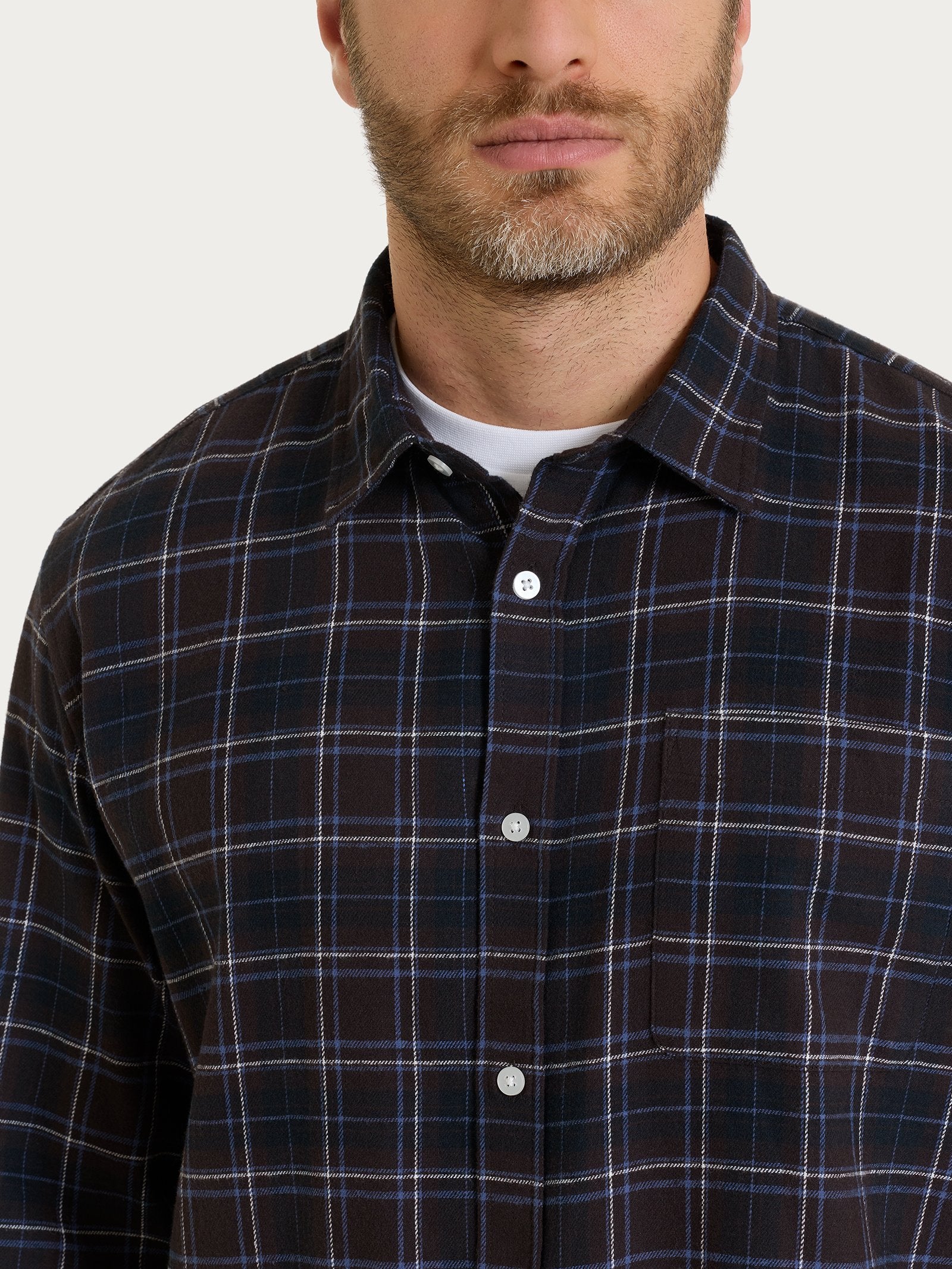 Ragno Cotton Flannel camicia tartan chocolate flanella