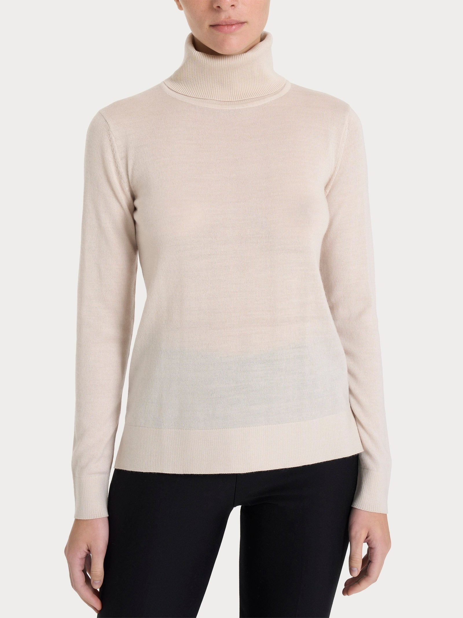 Ragno Merino Soft dolcevita lana Champignon collo roule