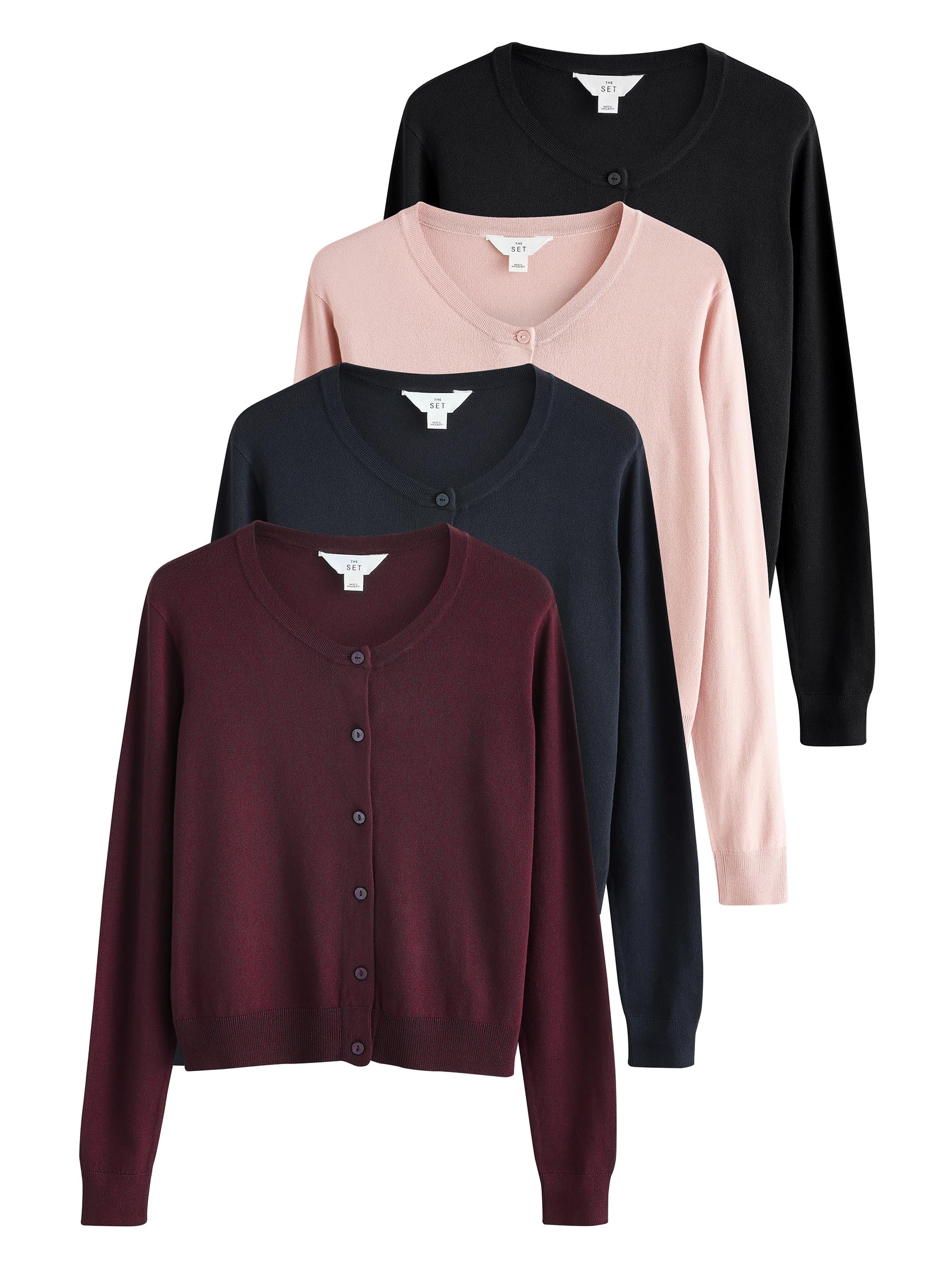 The Set cardigan sottili con bottoni 4 pezzi maglia leggera