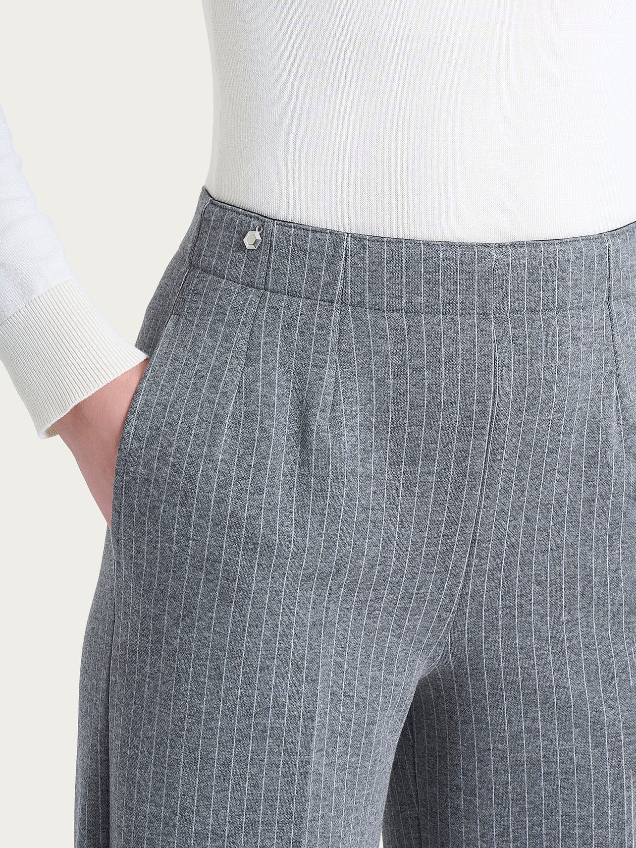 Ragno Eco Jacquard pantalone gessato ardesia melange