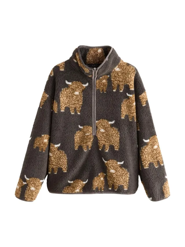 Next Hamish pile sherpa donna mezza zip L XL caldo