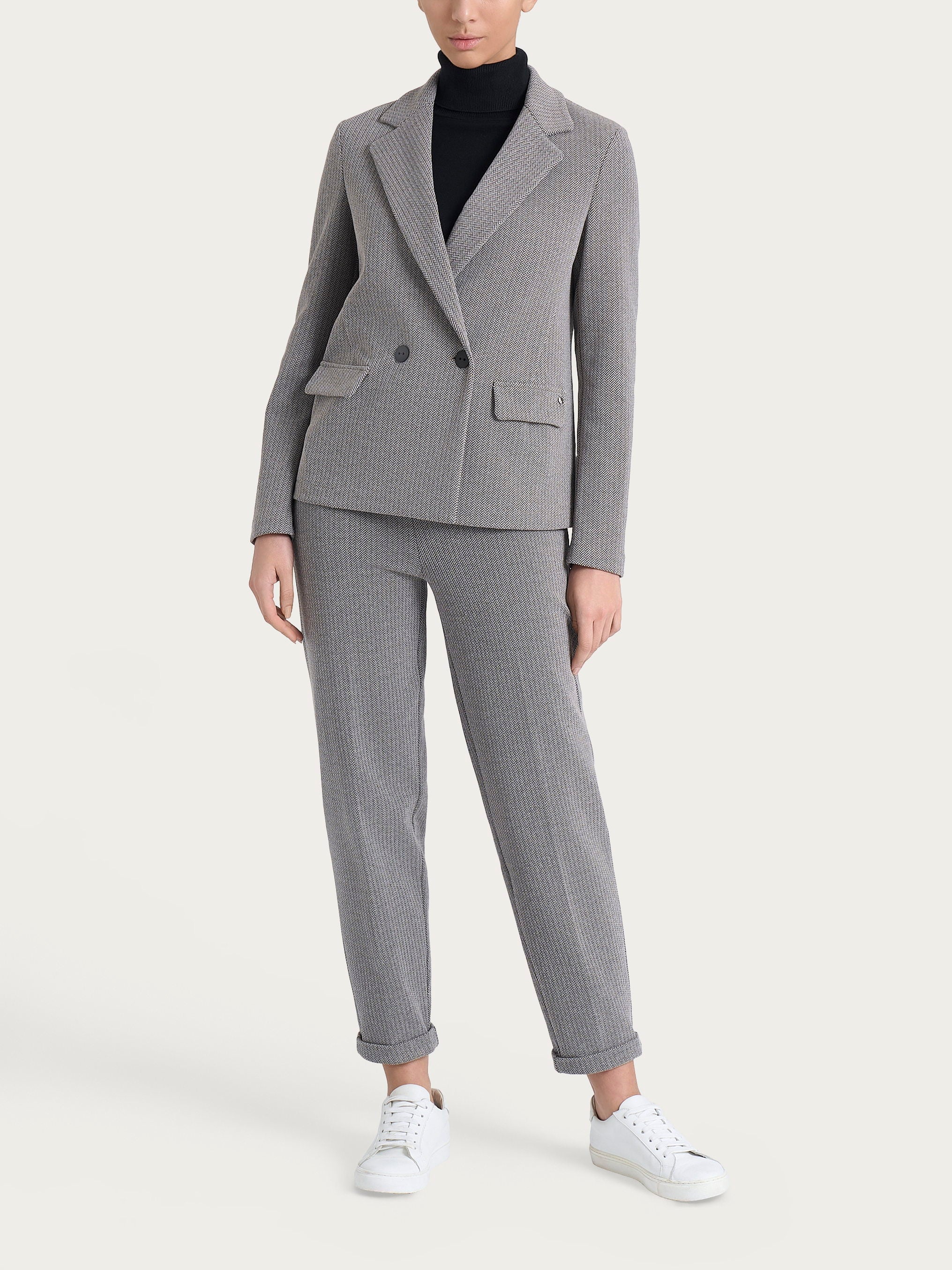 Ragno Compact Blazer Doppiopetto Spigato Marrone