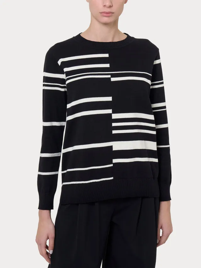 Ragno Four Seasons Maglione Girocollo Righe Black