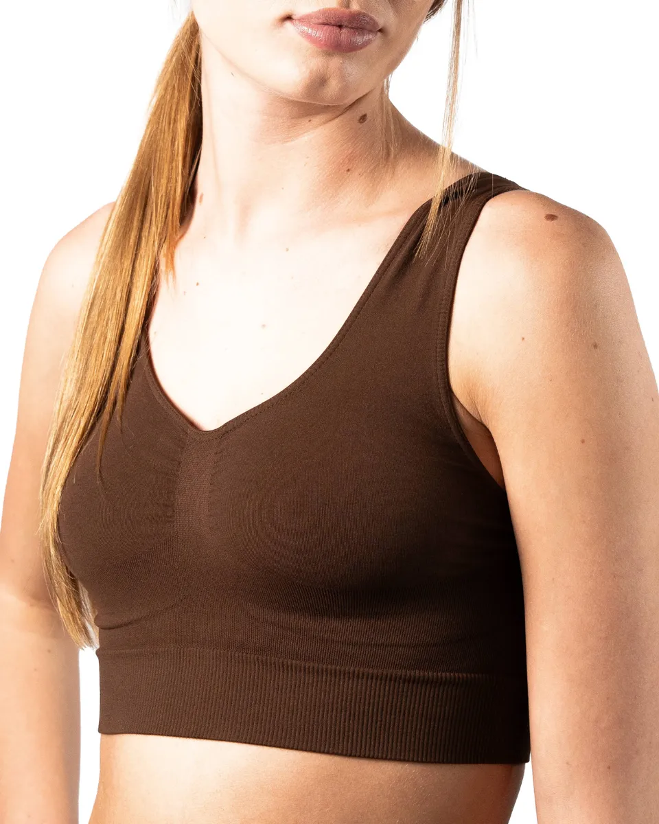 SlimCell Shapewear Top Bralette spalla larga nero